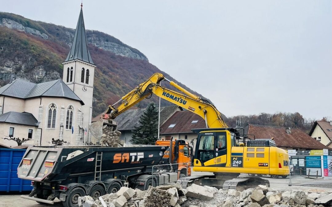 Démolition de 4 maisons sur la commune de la Balme de Sillingy (74)